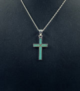 Turquoise Cross Pendant - 92.5 Sterling Silver